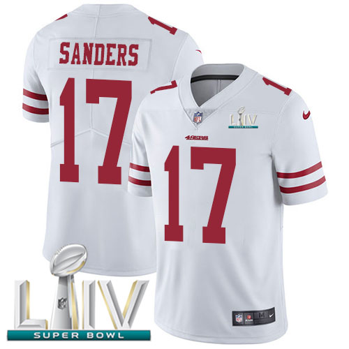 San Francisco 49ers Nike #17 Emmanuel Sanders White Super Bowl LIV 2020 Youth Stitched NFL Vapor Untouchable Limited Jersey->youth nfl jersey->Youth Jersey